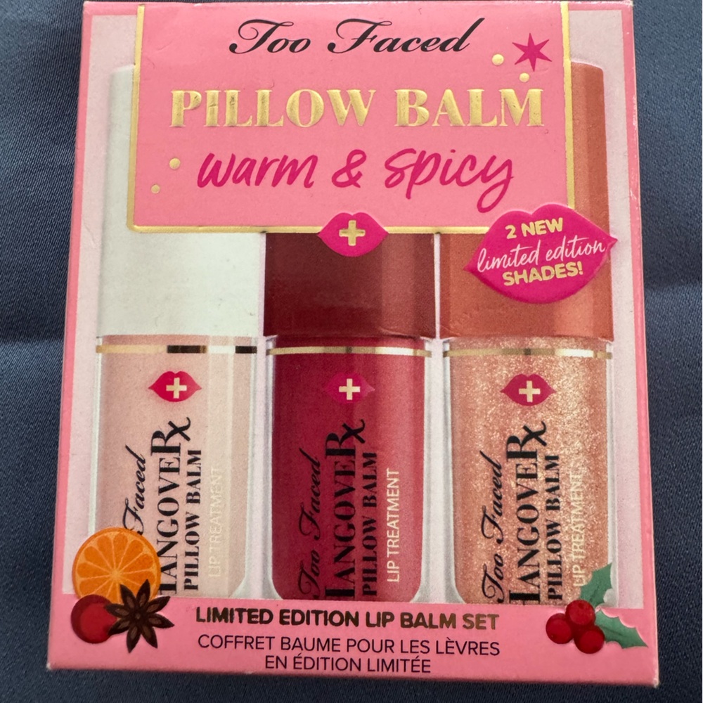 Too Faced Hangover Pillow Balm Lip Treatment Set Warm & Spicy limited edition